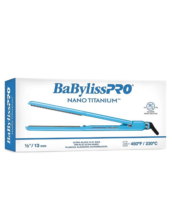 BaBylissPRO Nano Titanium Ultra Slim Flat Iron 1/2